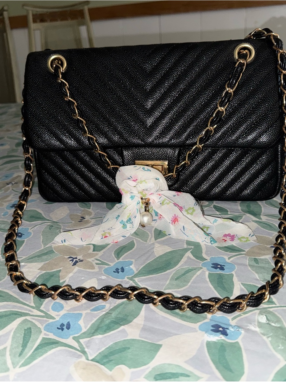 Classic Black Quilted Chain-Handle Shoulder Bag